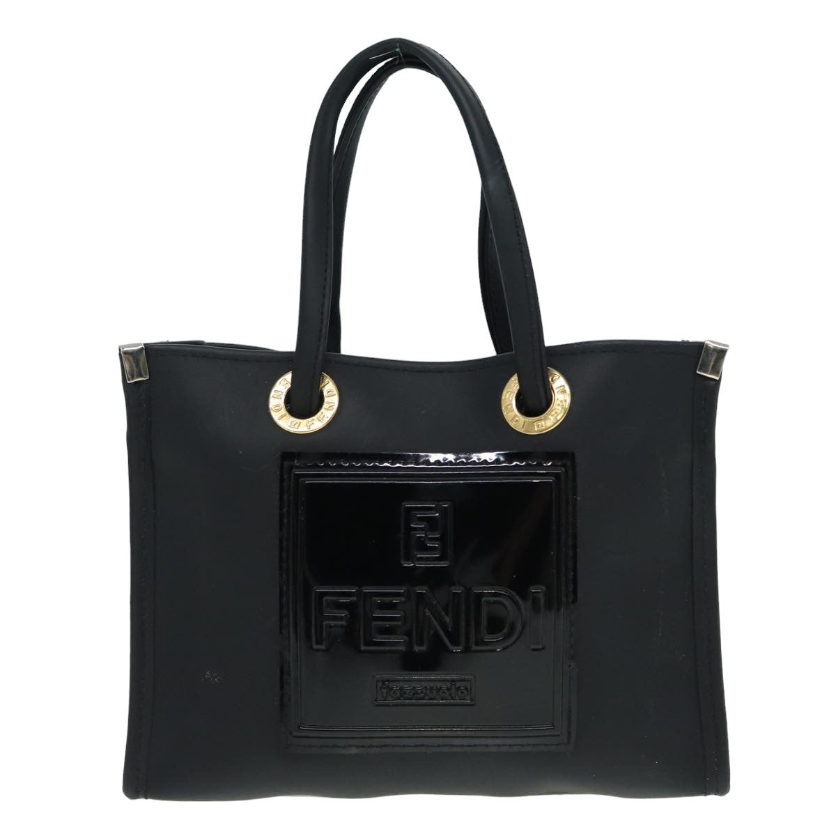 FENDI Hand Pouch Vinyl Black 83410