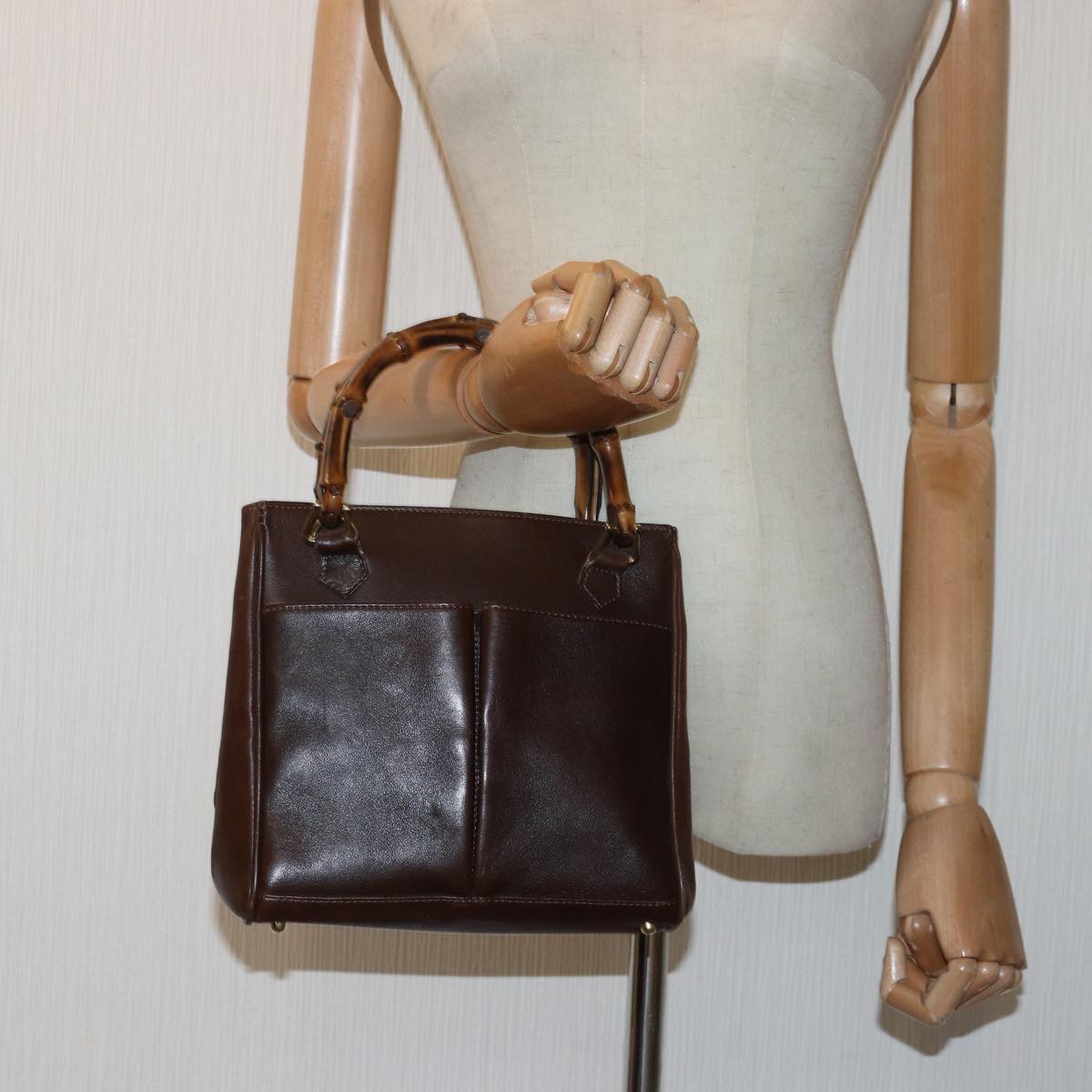 GUCCI Bamboo Hand Bag Leather Brown 000 122 0316 83411