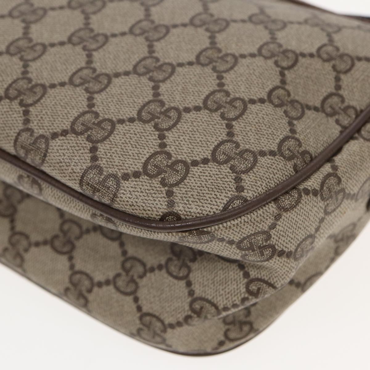 GUCCI GG Supreme Web Sherry Line Shoulder Bag PVC Beige Red 89 01 032 83419
