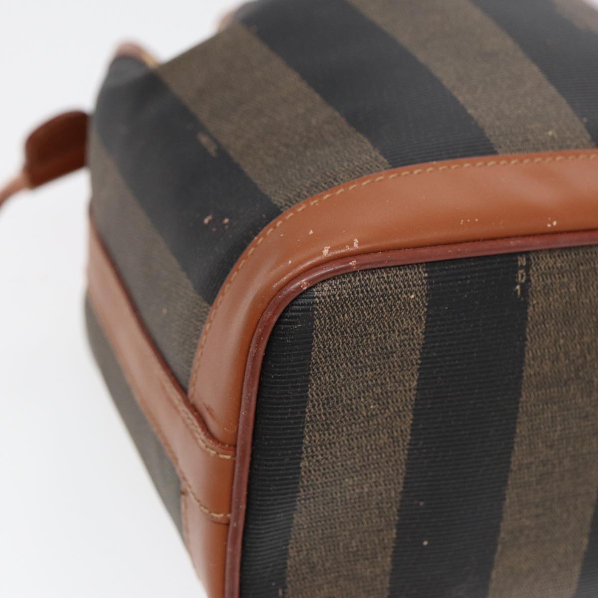 FENDI Pecan Canvas Shoulder Bag Brown Black 83448