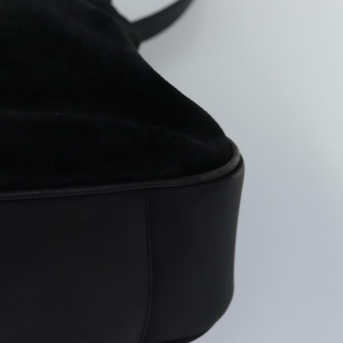 GUCCI Bamboo Hand Bag Suede 2way Black 83450