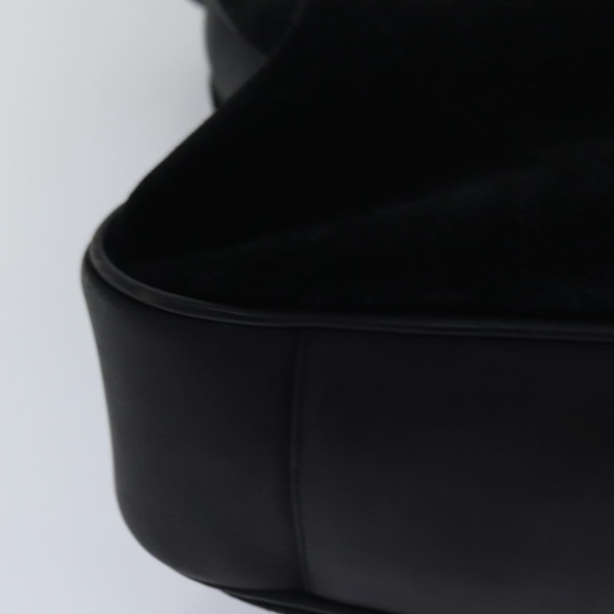 GUCCI Bamboo Hand Bag Suede 2way Black 83450
