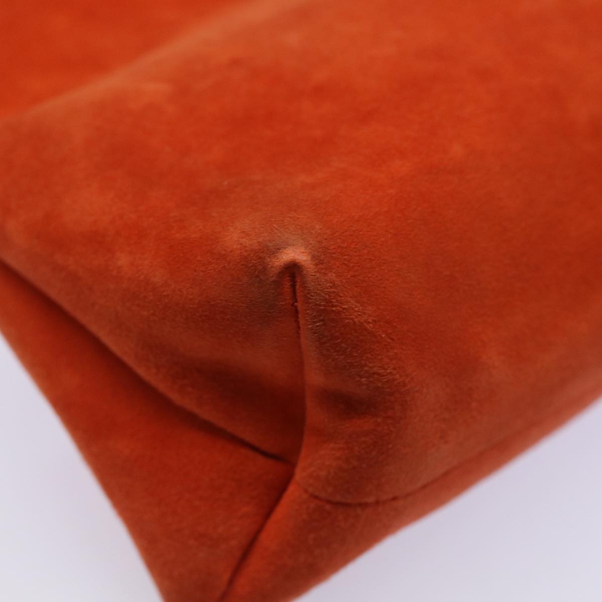 FENDI Hand Bag Suede Orange 83492
