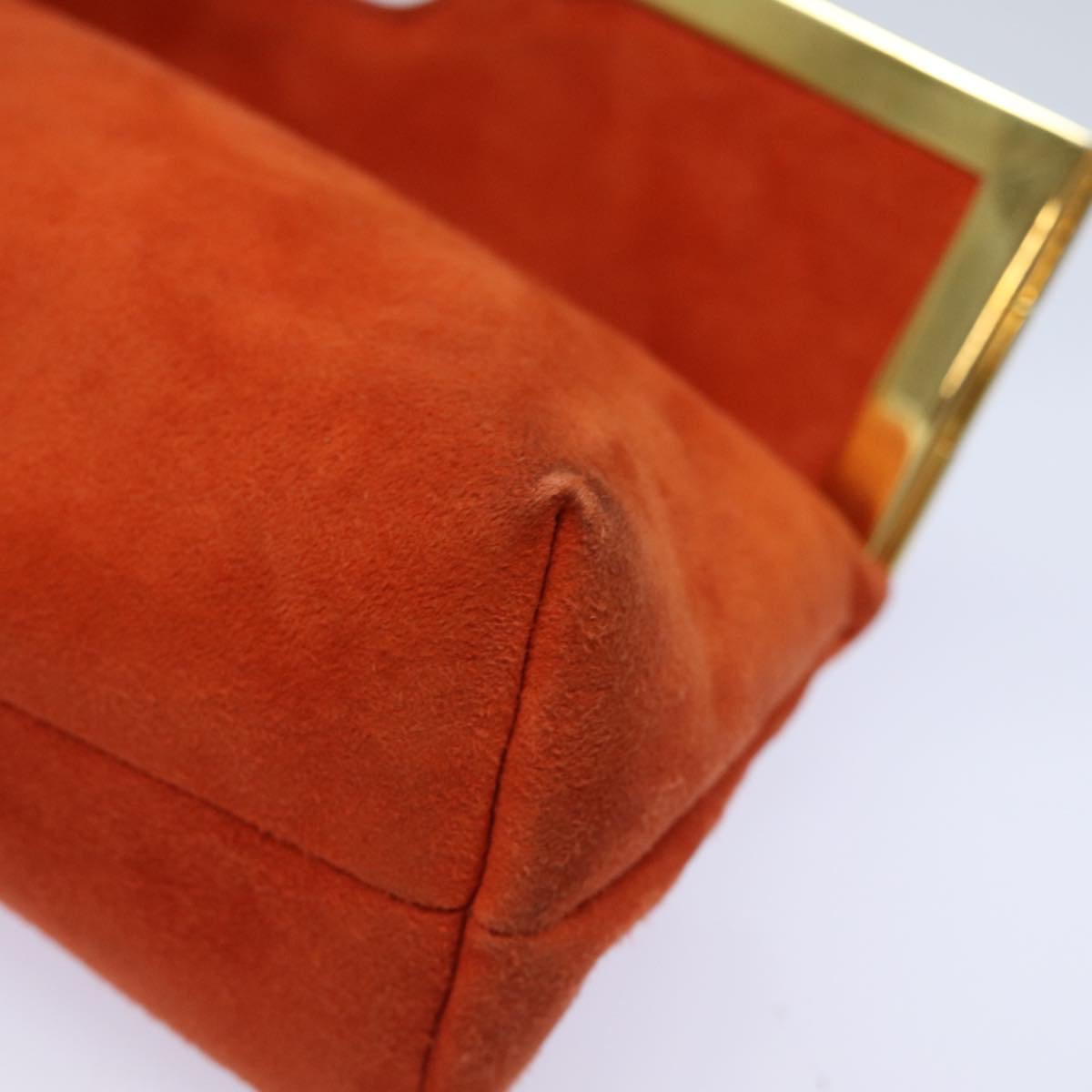 FENDI Hand Bag Suede Orange 83492