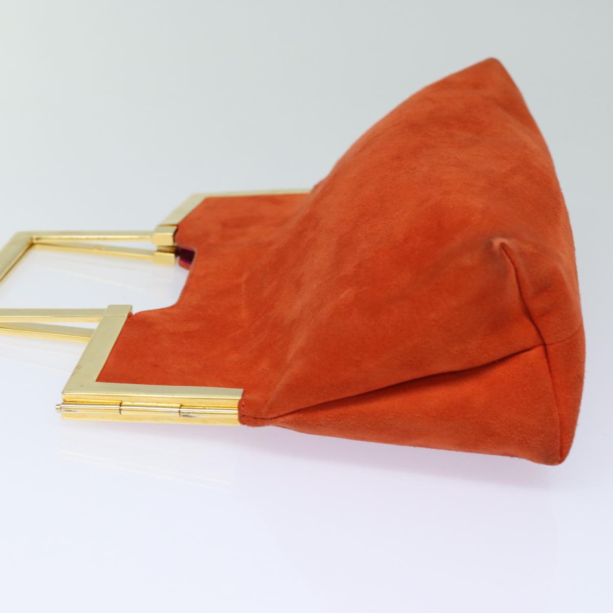 FENDI Hand Bag Suede Orange 83492
