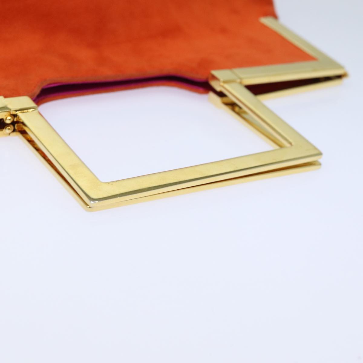 FENDI Hand Bag Suede Orange 83492