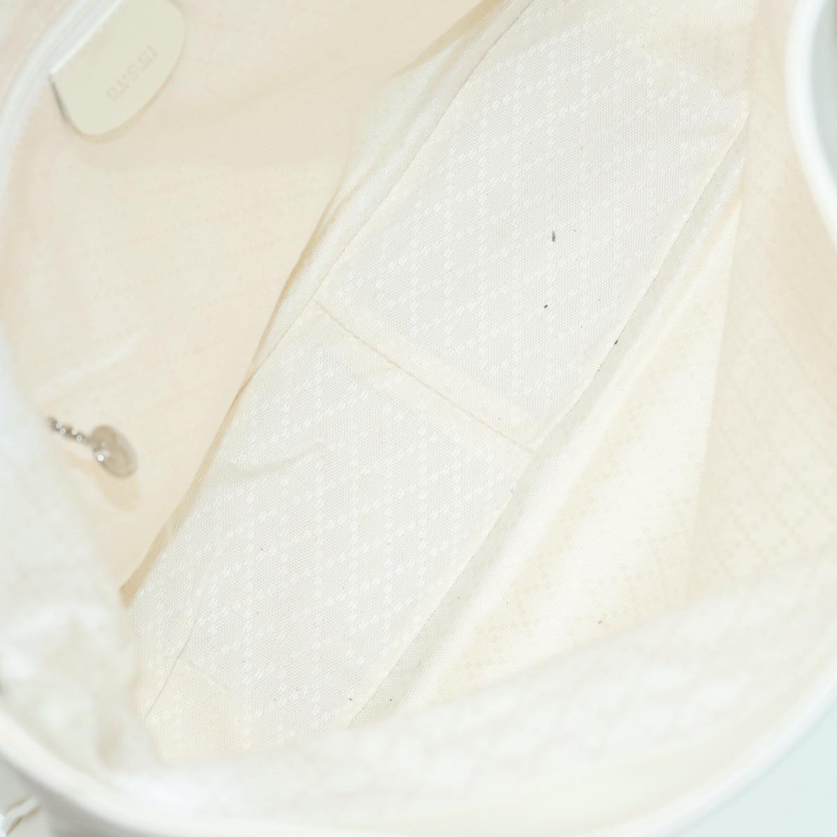 GUCCI Bamboo Hand Bag Canvas White 001 1705 1577 83496