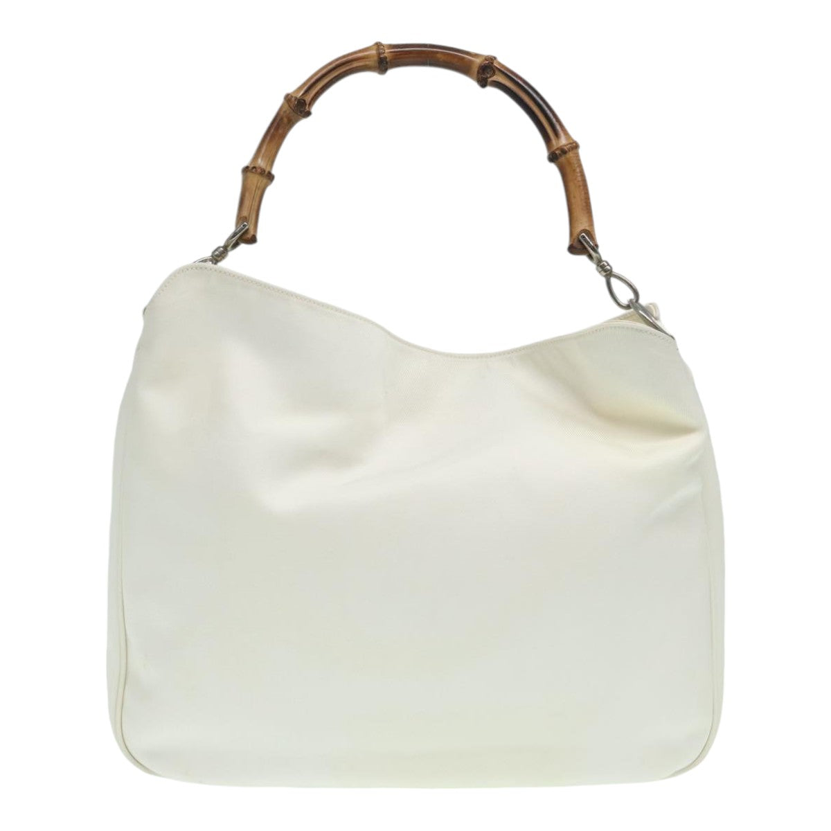 GUCCI Bamboo Hand Bag Canvas White 001 1705 1577 83496