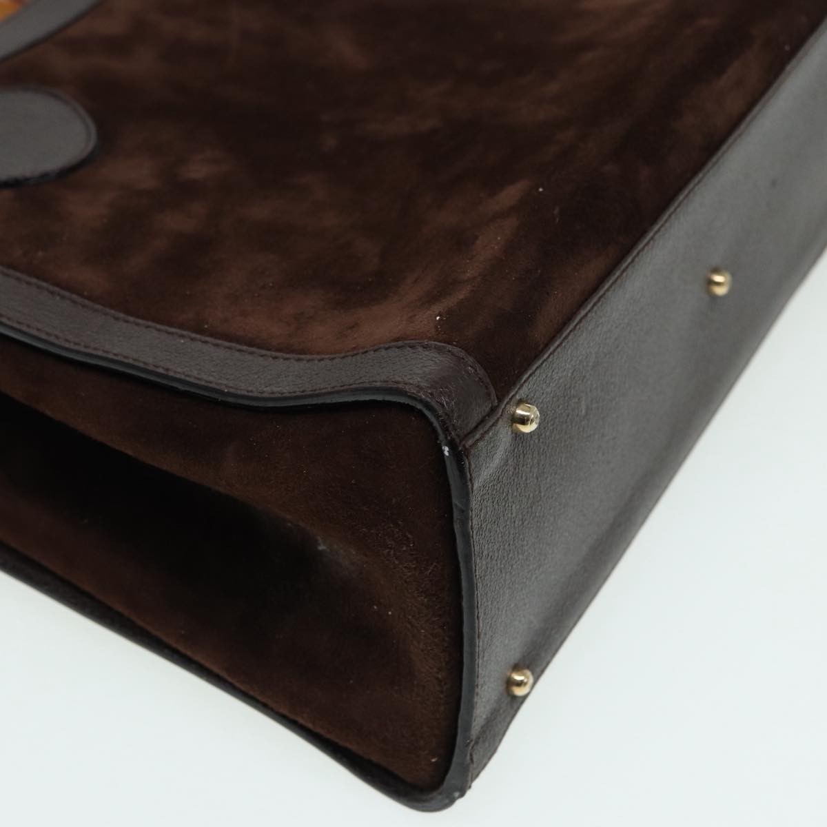 GUCCI Bamboo Hand Bag Suede Brown 002 1186 026 83499