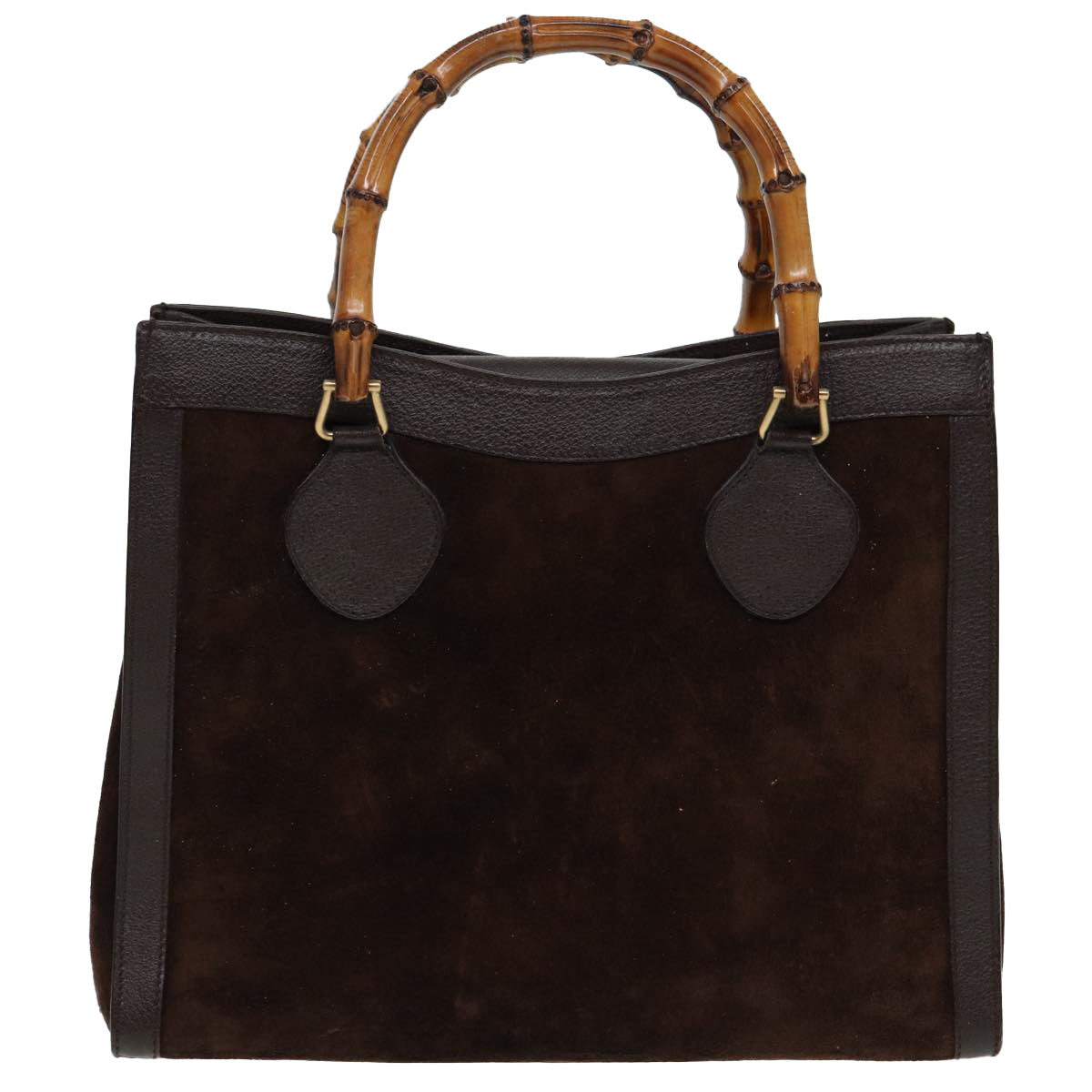 GUCCI Bamboo Hand Bag Suede Brown 002 1186 026 83499