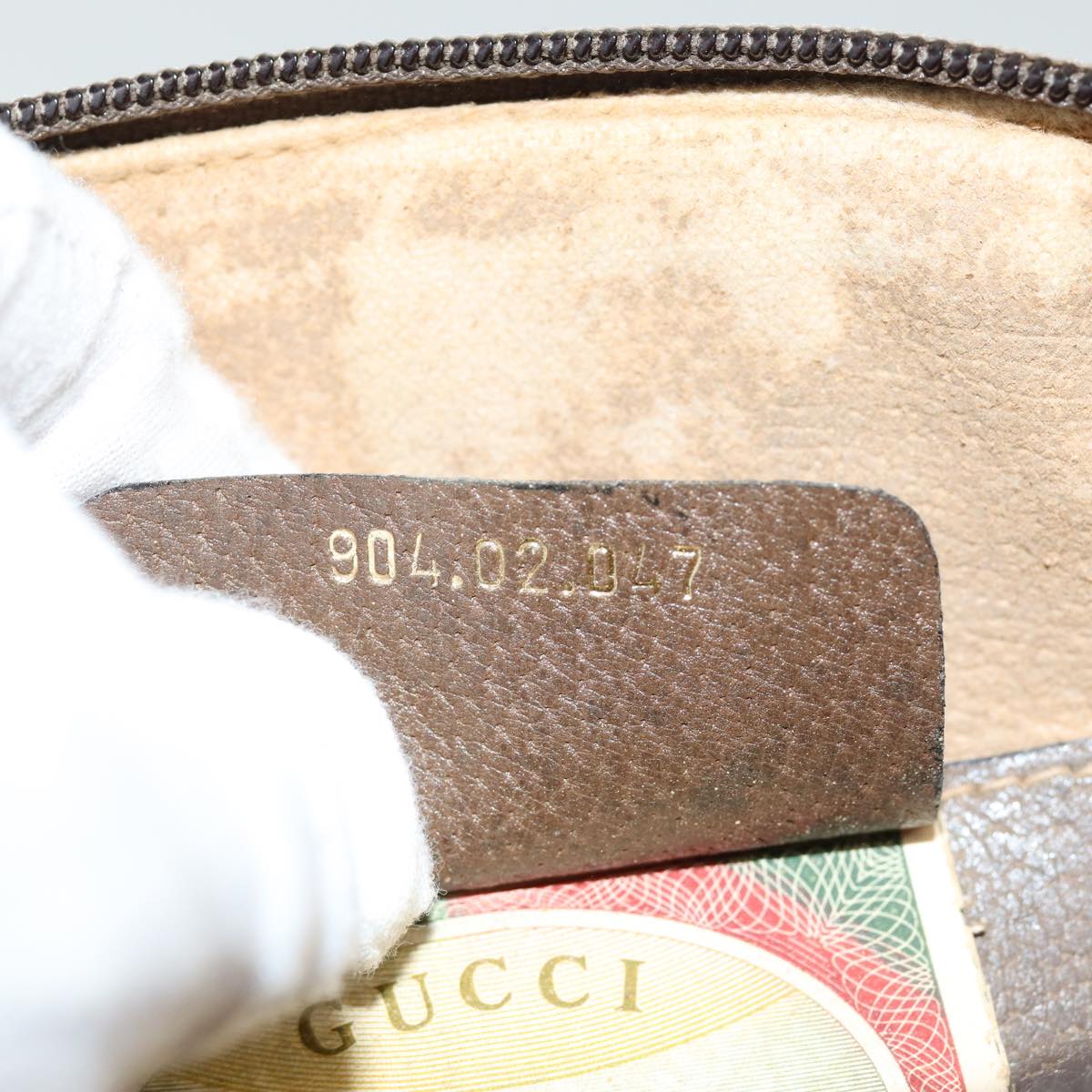 GUCCI GG Supreme Web Sherry Line Shoulder Bag PVC Beige 904 02 047 83664