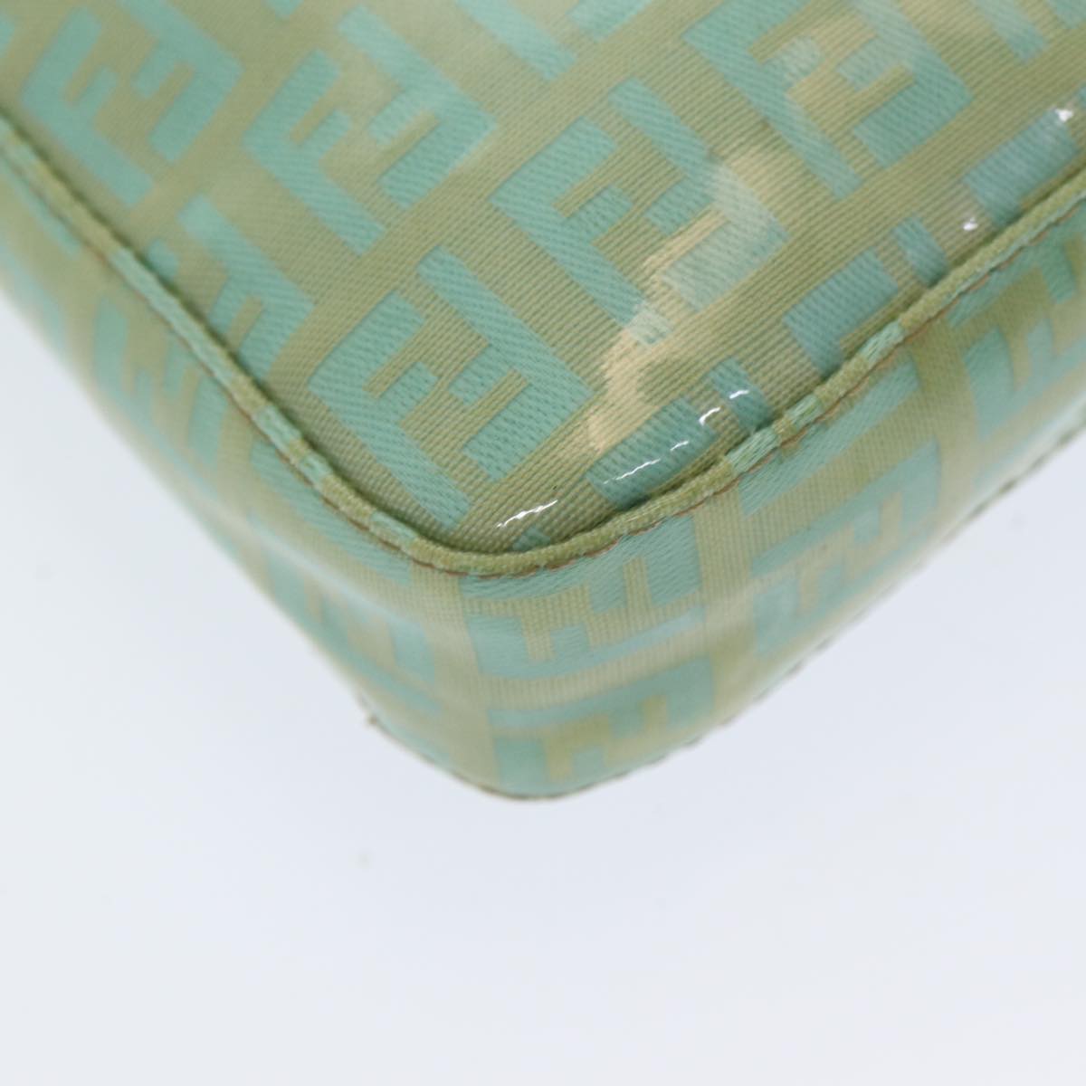 FENDI Zucchino Canvas Mamma Baguette Hand Bag Enamel 83669