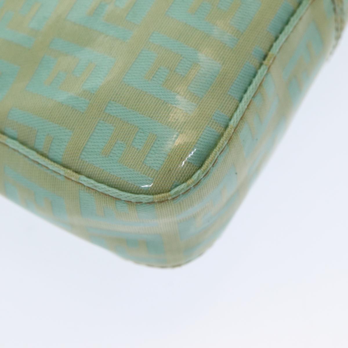 FENDI Zucchino Canvas Mamma Baguette Hand Bag Enamel 83669