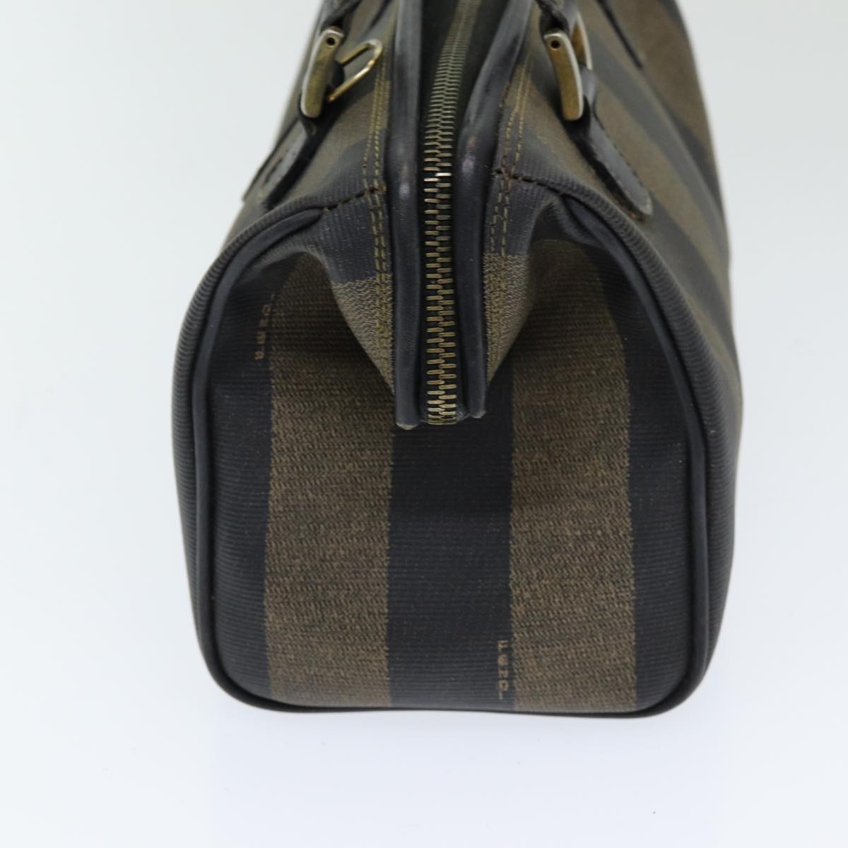 FENDI Pecan Canvas Hand Bag 2way Brown Black 83671