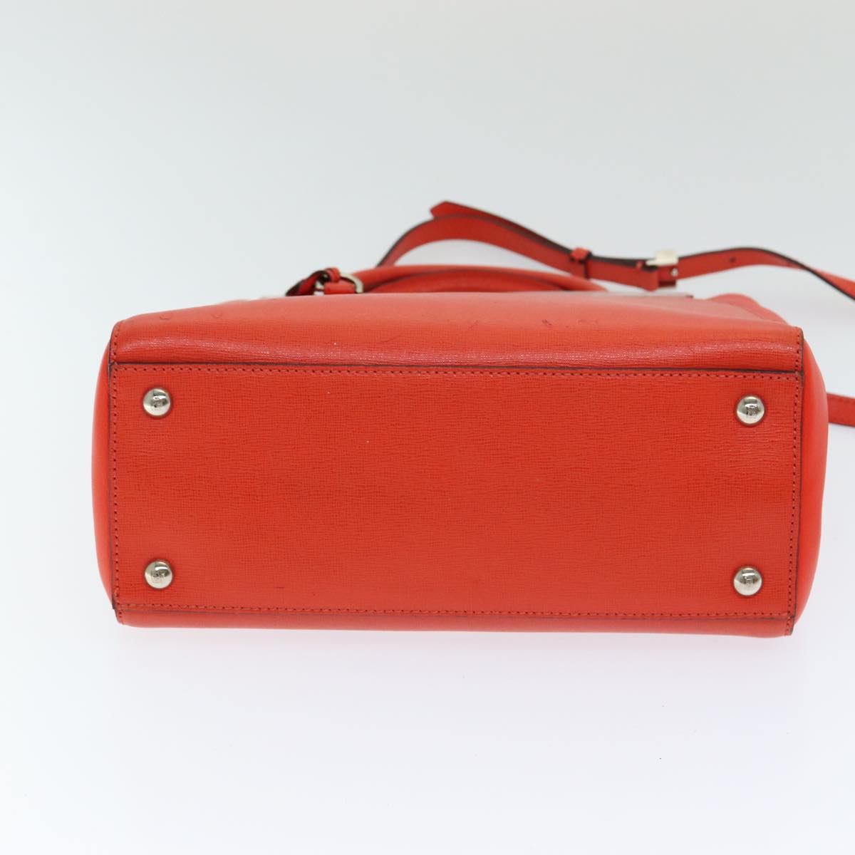 FENDI Hand Bag Leather 2way Orange 83672