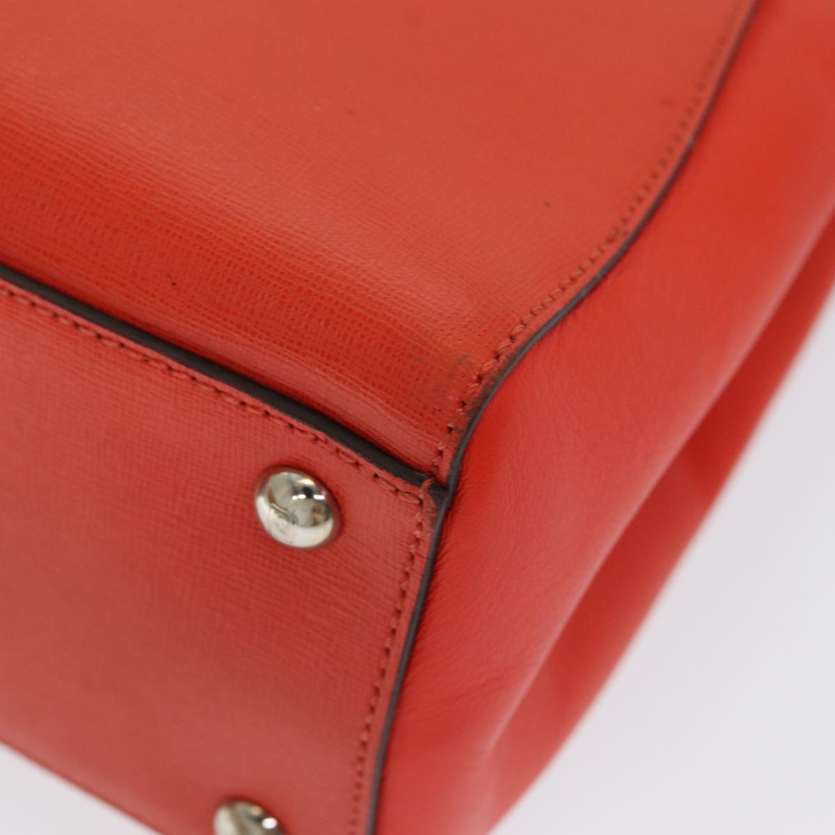 FENDI Hand Bag Leather 2way Orange 83672