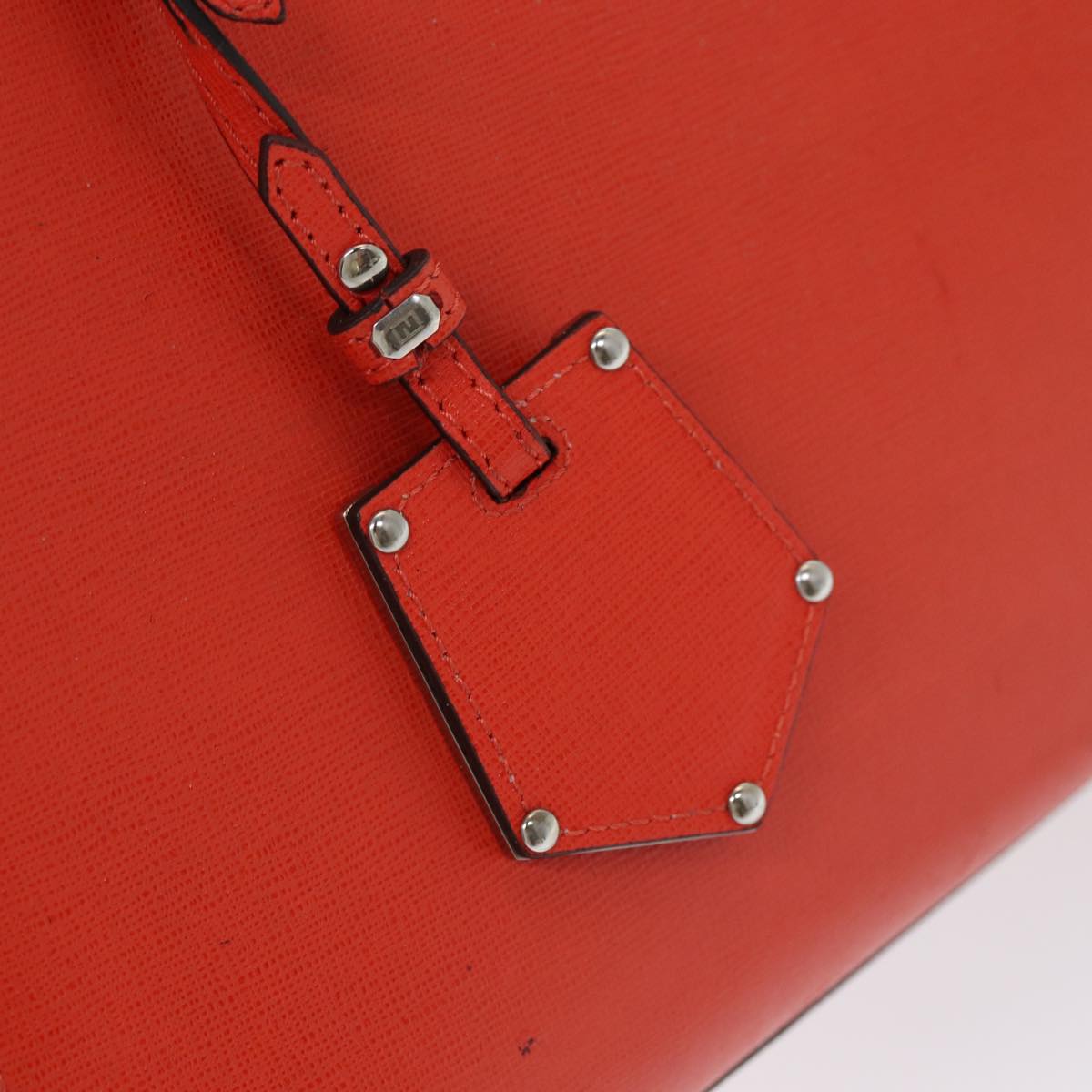 FENDI Hand Bag Leather 2way Orange 83672