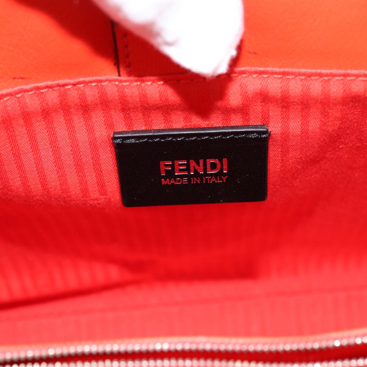 FENDI Hand Bag Leather 2way Orange 83672
