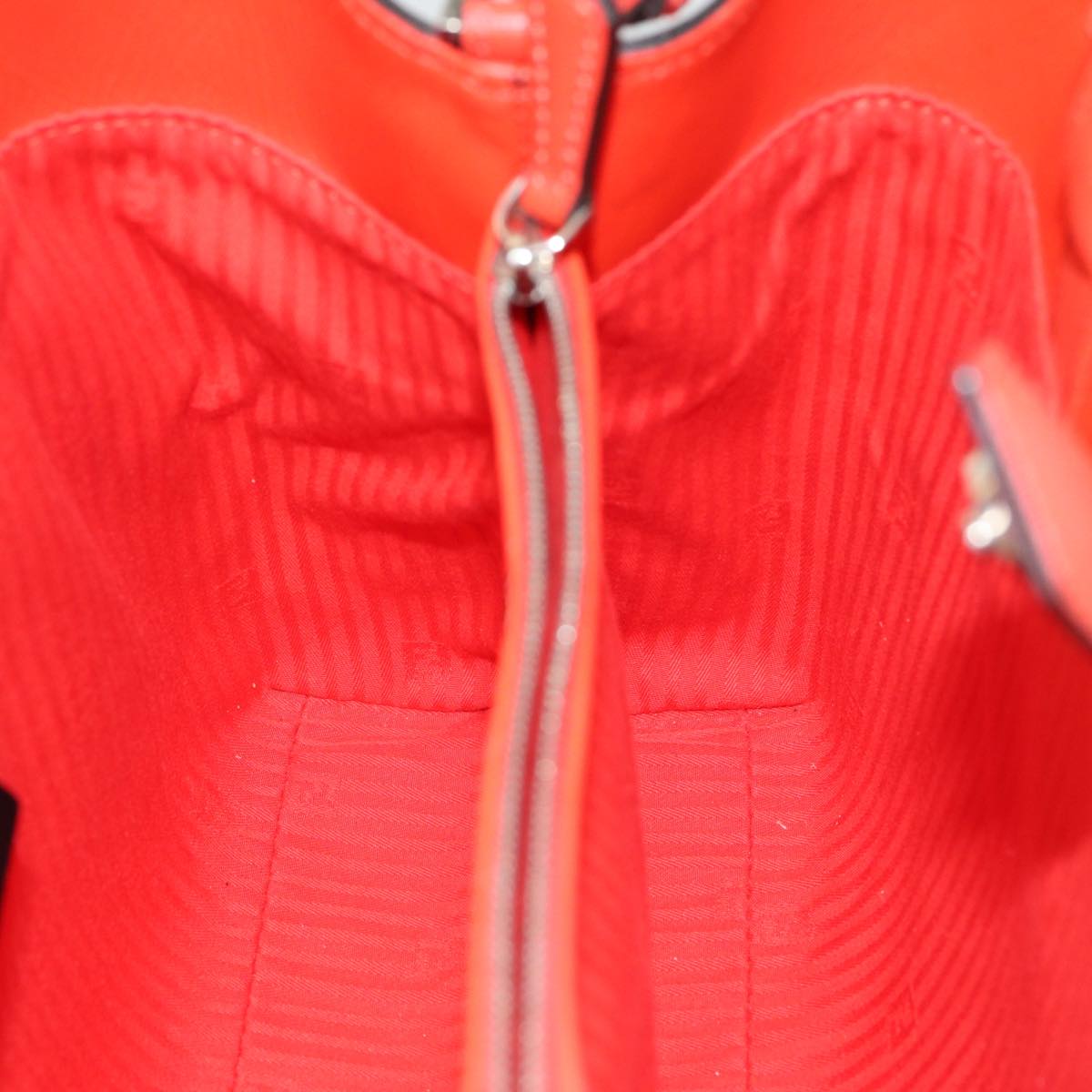 FENDI Hand Bag Leather 2way Orange 83672