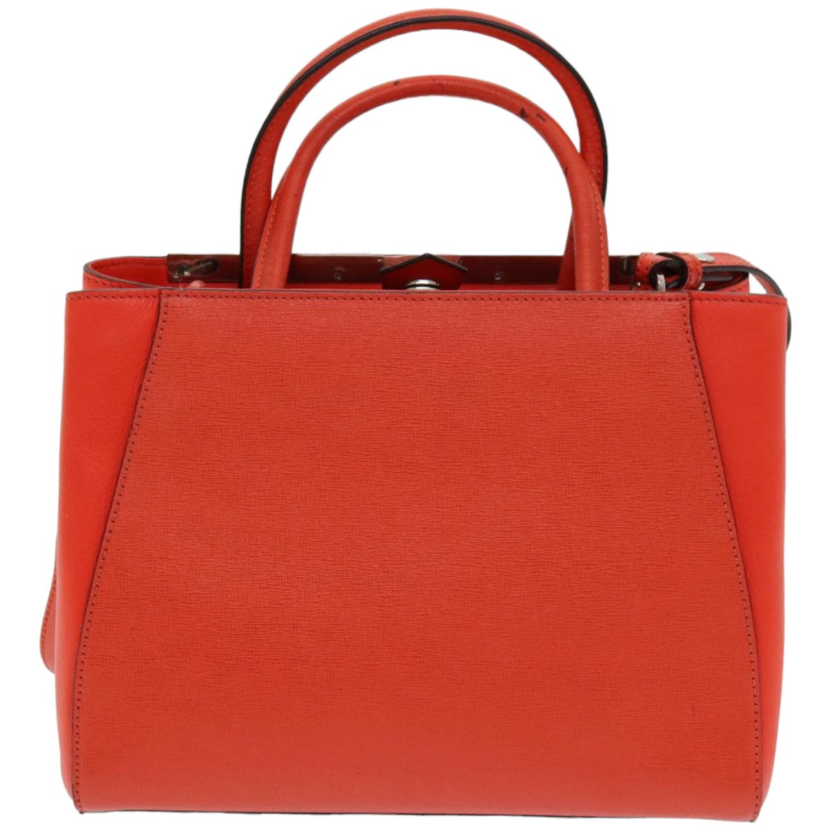 FENDI Hand Bag Leather 2way Orange 83672