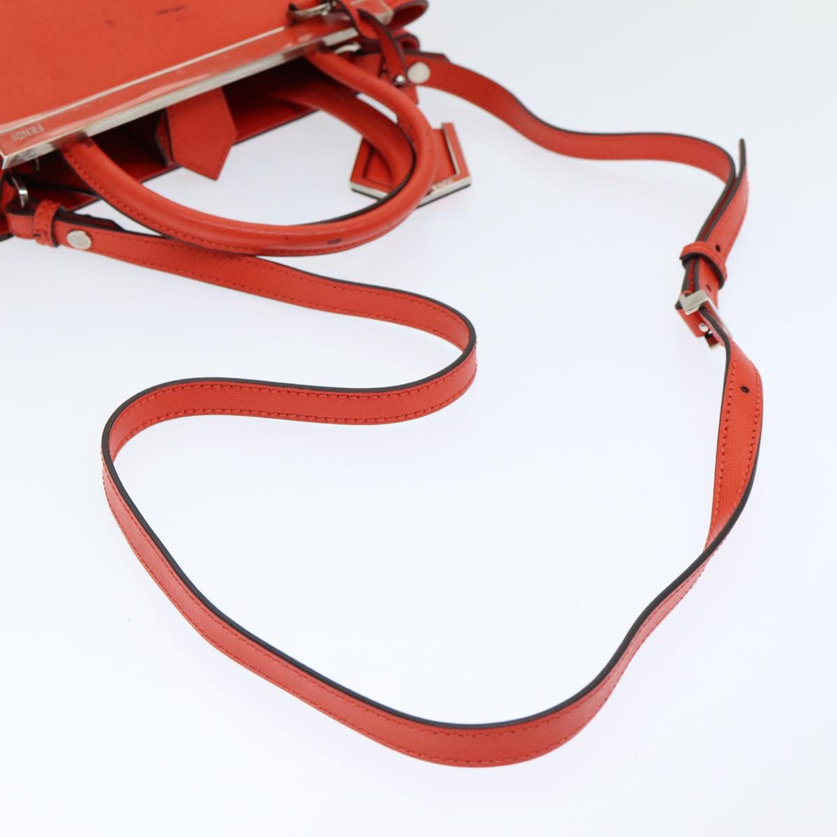 FENDI Hand Bag Leather 2way Orange 83672