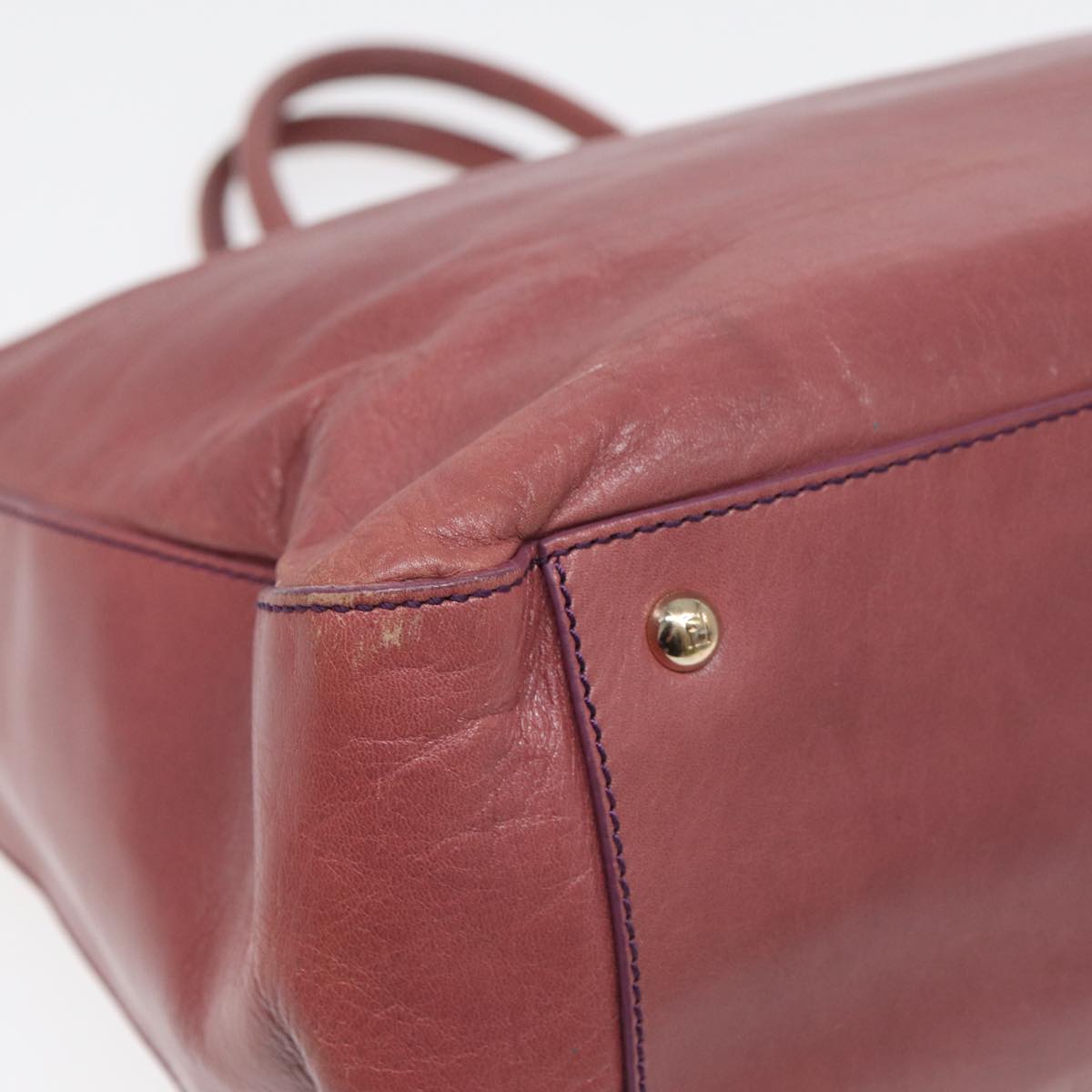 FENDI Hand Bag Leather Pink 83683