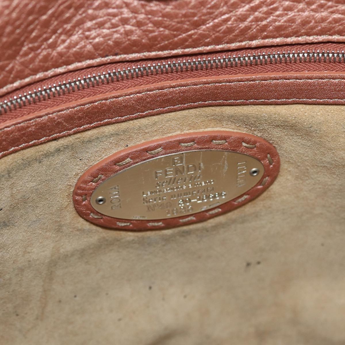 FENDI Tote Bag Leather Pink 83686