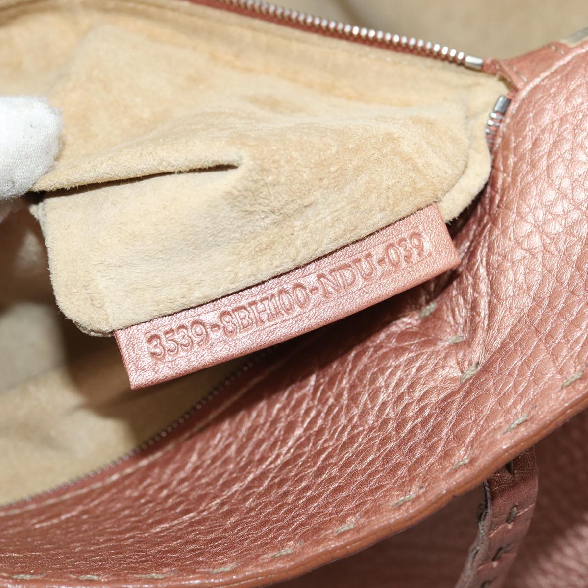 FENDI Tote Bag Leather Pink 83686