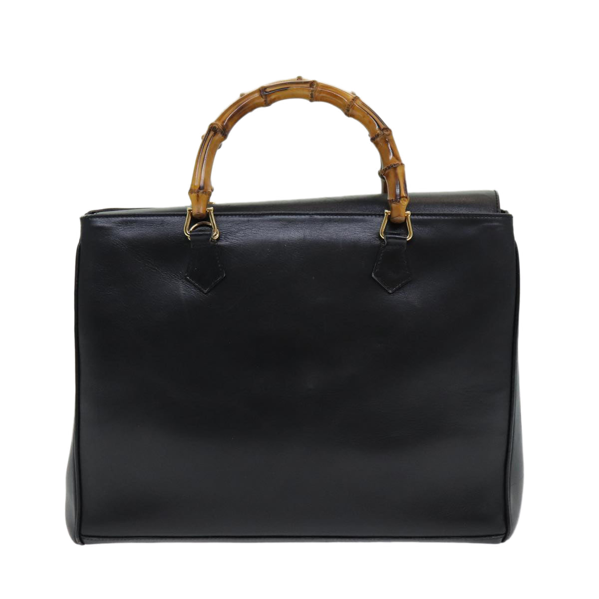 GUCCI Bamboo Hand Bag Leather 2way Black 002 123 0322 83701