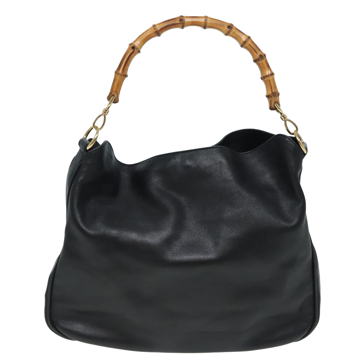 GUCCI Bamboo Hand Bag Leather Black 001 1577 200047 83720