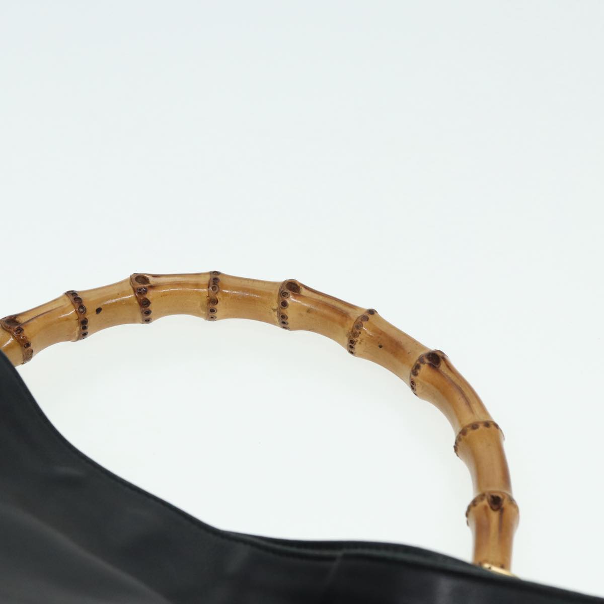 GUCCI Bamboo Hand Bag Leather Black 001 1577 200047 83720
