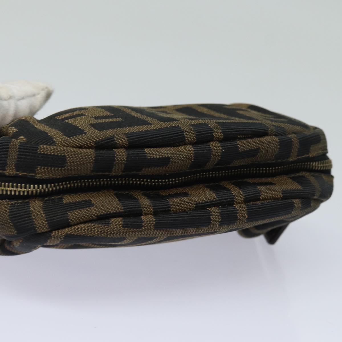 FENDI Zucca Canvas Pouch Black Brown 83766