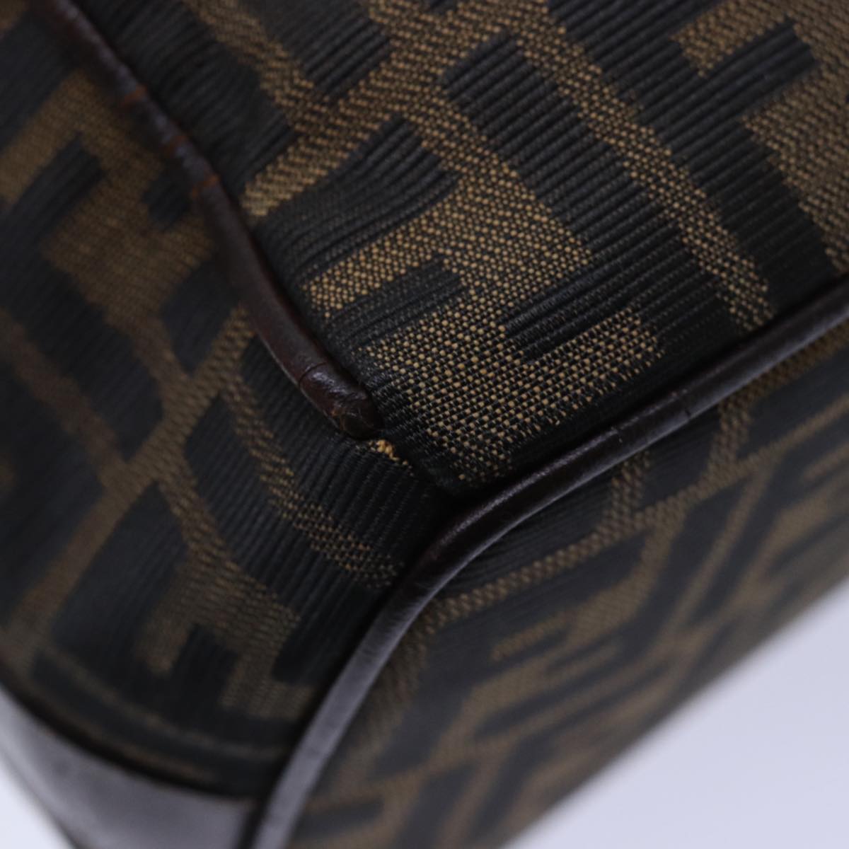 FENDI Zucca Canvas Vanity Hand Bag Brown 83809