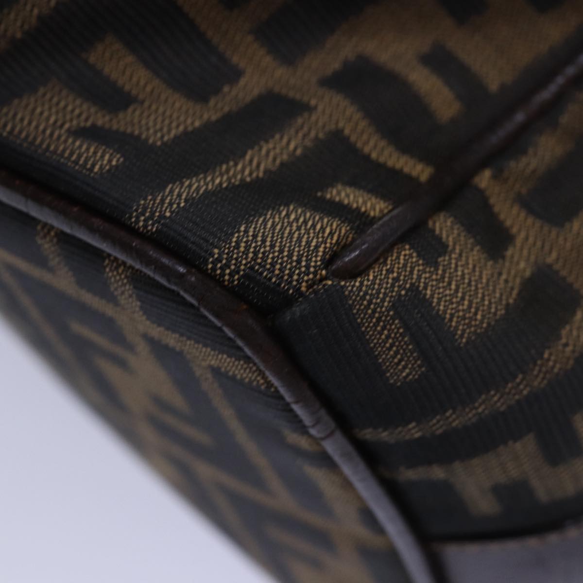 FENDI Zucca Canvas Vanity Hand Bag Brown 83809