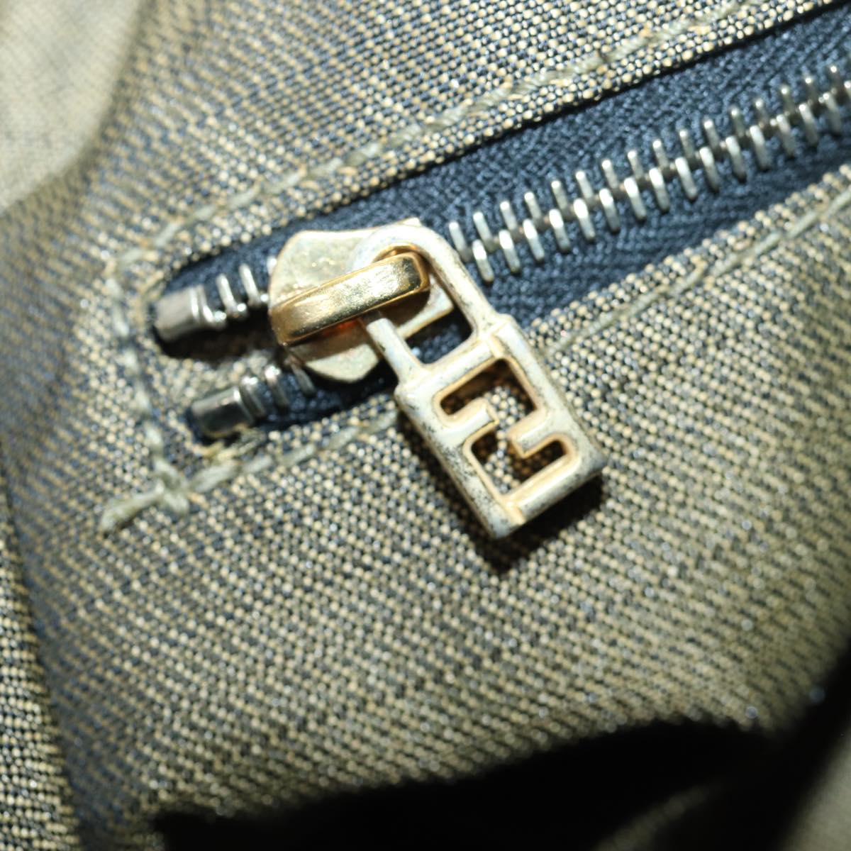 FENDI Zucca Canvas Vanity Hand Bag Brown 83809