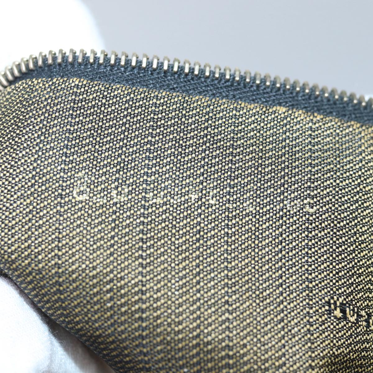 FENDI Zucca Canvas Vanity Hand Bag Brown 83809