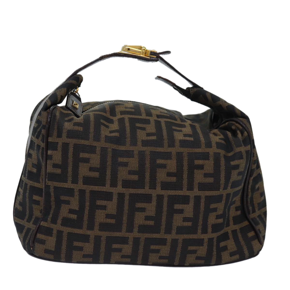 FENDI Zucca Canvas Vanity Hand Bag Brown 83809