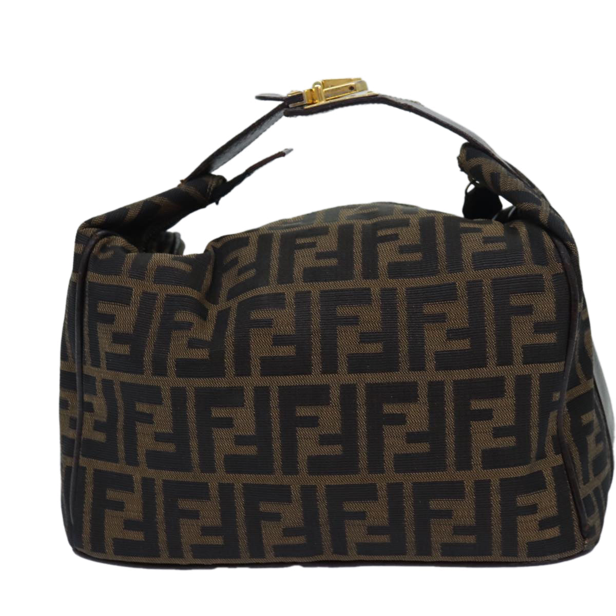 FENDI Zucca Canvas Vanity Hand Bag Brown 83809