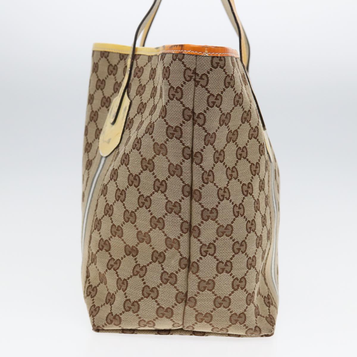 GUCCI GG Canvas Sherry Line Tote Bag Beige Yellow 83816