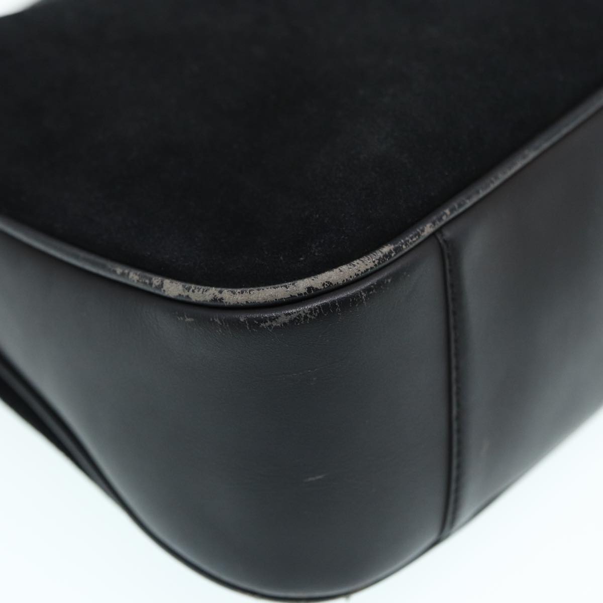 GUCCI Bamboo Shoulder Bag Suede Black 001 2404 1638 83939