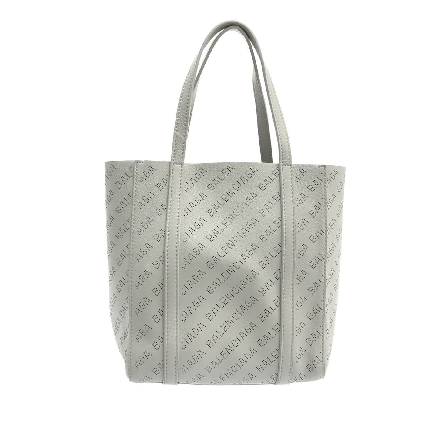 White Balenciaga XXS Everyday Perforated Leather Shopping Tote Bag Satchel