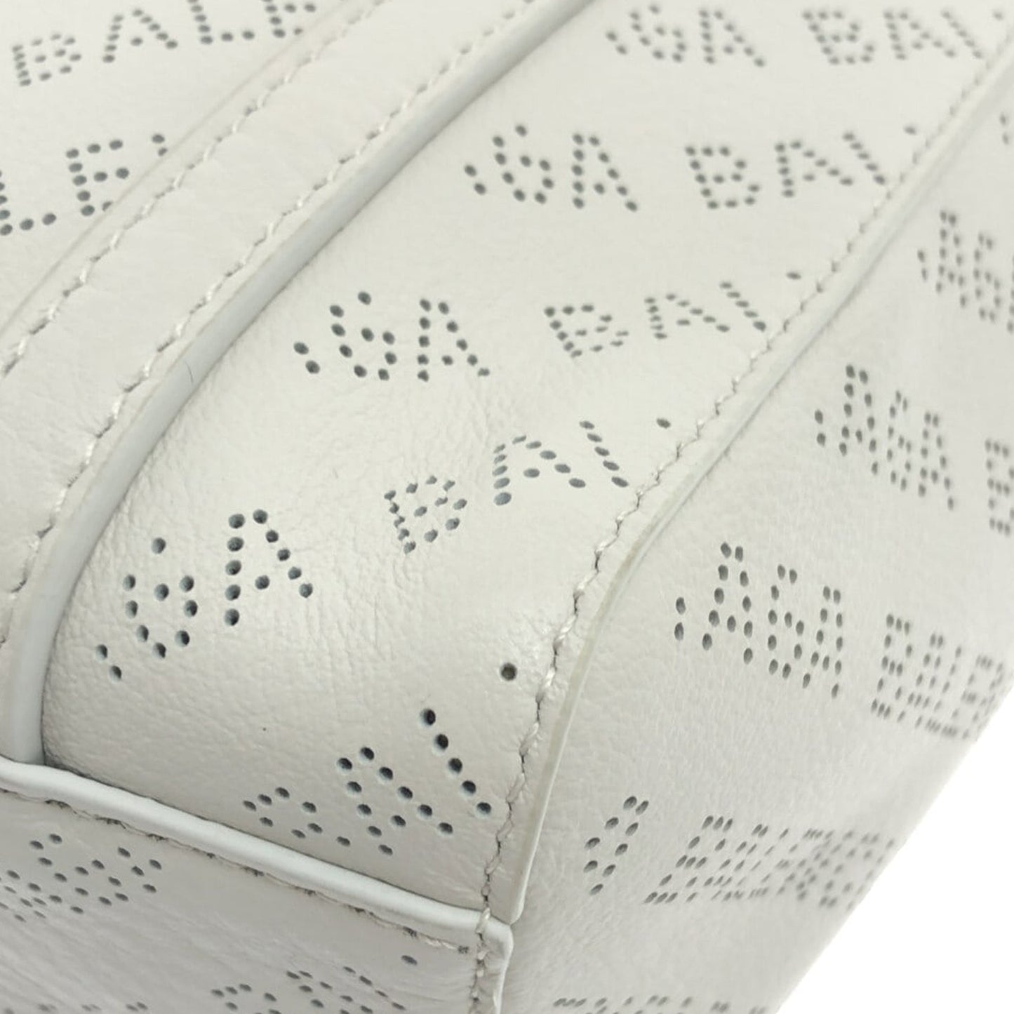 White Balenciaga XXS Everyday Perforated Leather Shopping Tote Bag Satchel