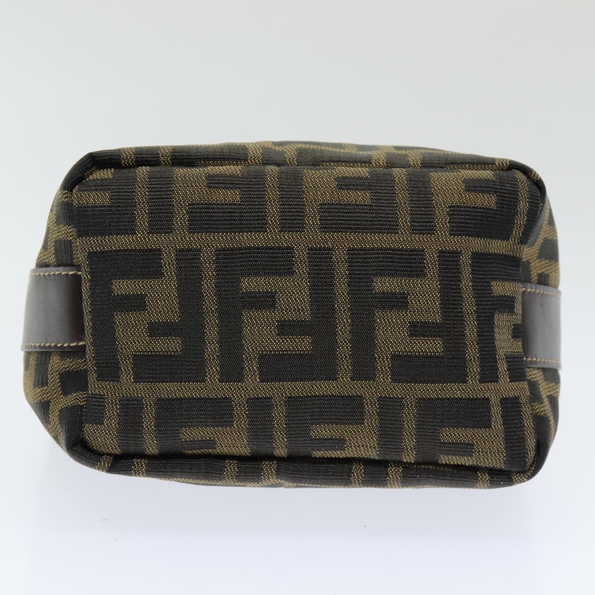 FENDI Zucca Canvas Vanity Pouch Brown Black 84312