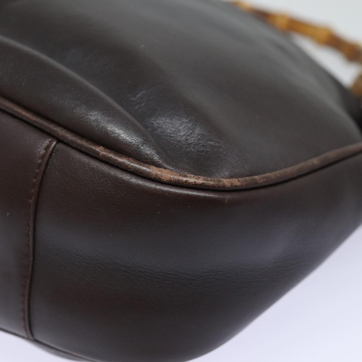 GUCCI Bamboo Shoulder Bag Leather Brown 001 2123 1777 84430