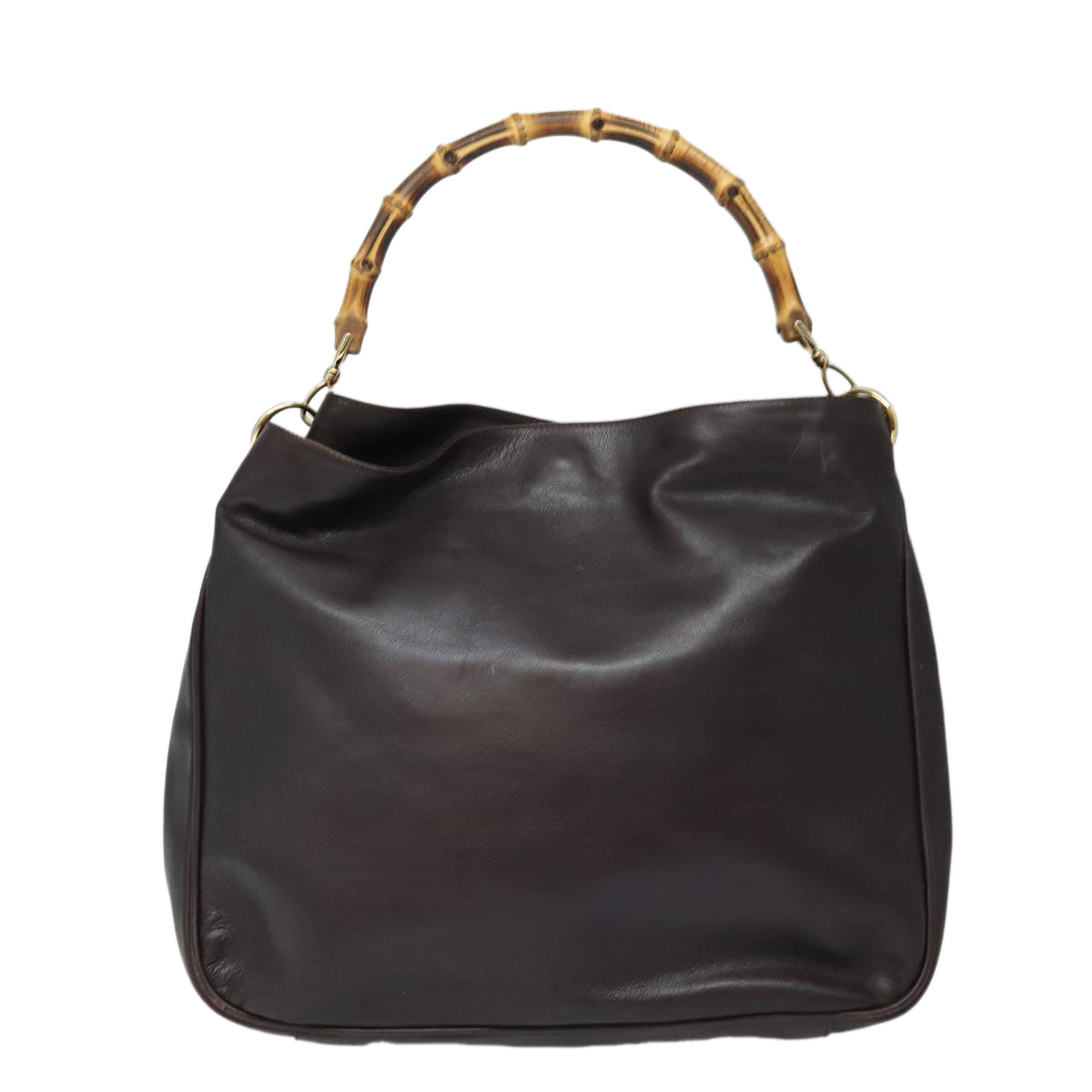 GUCCI Bamboo Shoulder Bag Leather Brown 001 2123 1777 84430