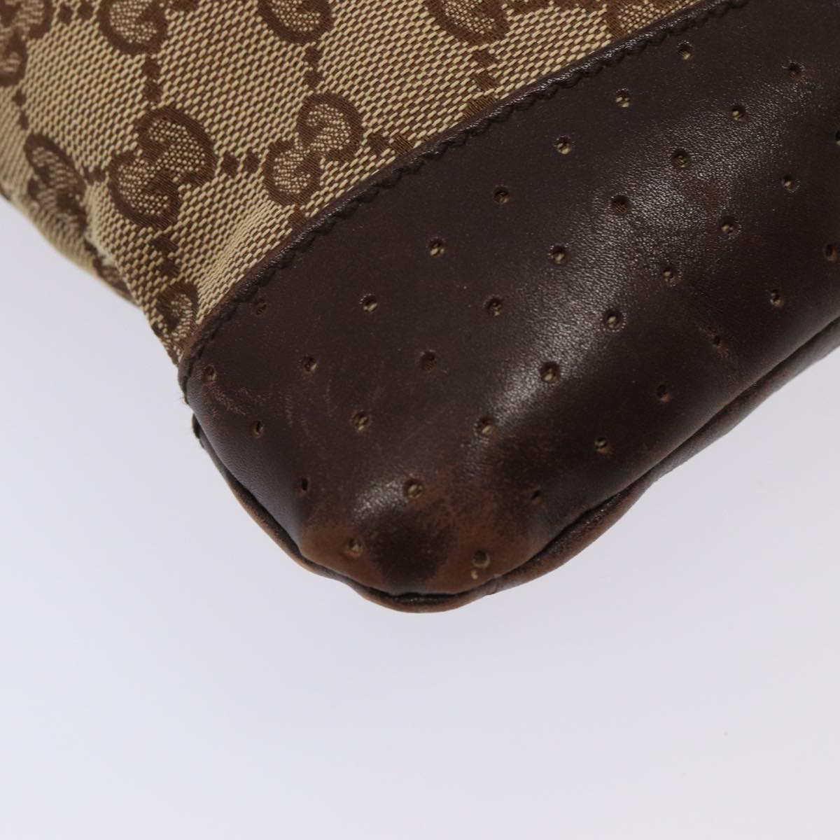 GUCCI GG Canvas Shoulder Bag Beige 145857 84432