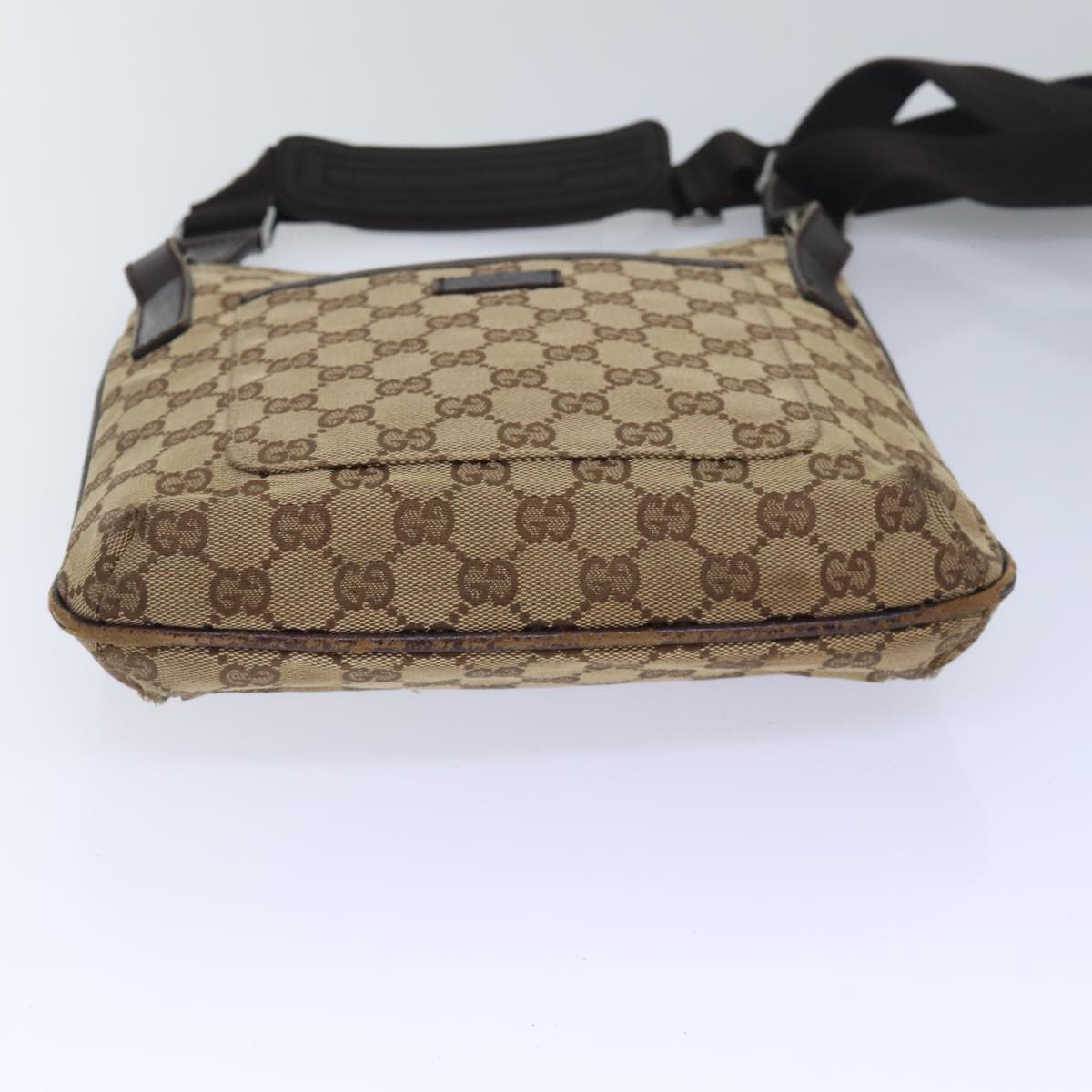 GUCCI GG Canvas Shoulder Bag Beige Brown 122793 84438