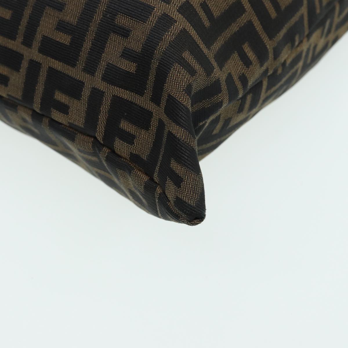 FENDI Zucca Canvas Hand Bag Brown Black 84442