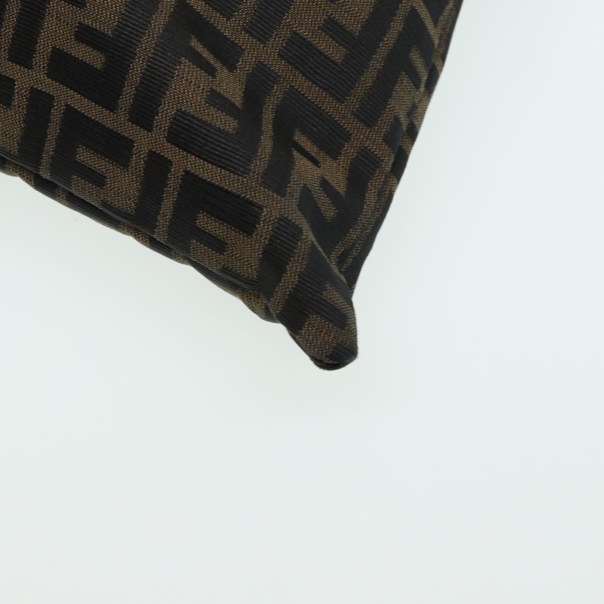 FENDI Zucca Canvas Hand Bag Brown Black 84442