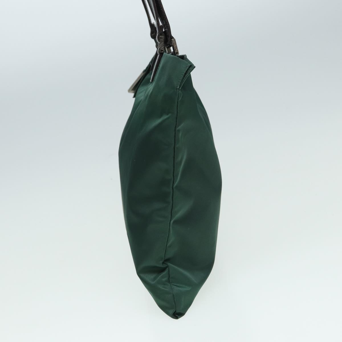 FENDI Tote Bag Nylon Leather Green Brown 84445